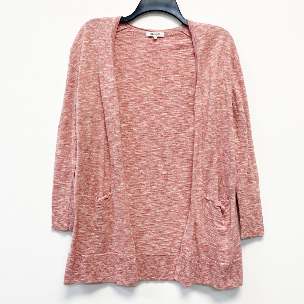 Madewell Marled Pink Summer Ryder Open Front Cardigan Sweater Women's XS - Picture 2 of 5